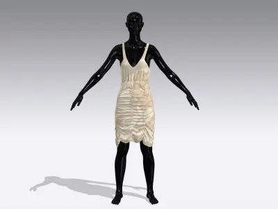 Woman Cloth Dress Low-poly 3D model 3