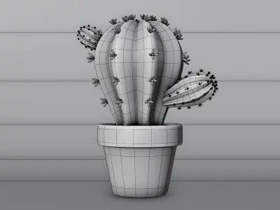 Stylized Potted Cactus - Low Poly Game and Print Asset 3D model