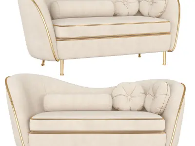 Kooper 2 Seater Sofa Deep 3d model Low-poly 3D model