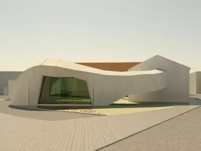 CasaCultura building with curvy shape 3D model