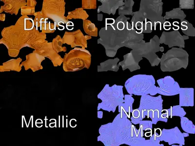 Elegant Ornate Elephant Statue Model Pack Low-poly 3D model