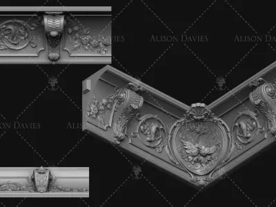 Cornicing with Doves 3D print model 3D print model