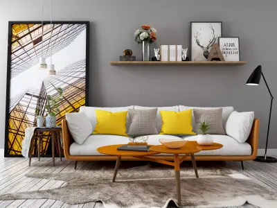 Modern Luxury Living Room Set   3D model