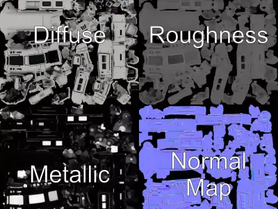 Futuristic Starship White model pack Low-poly 3D model