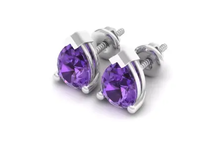 AV 407 Ladies Solitaire Stud Earrings 3D print model