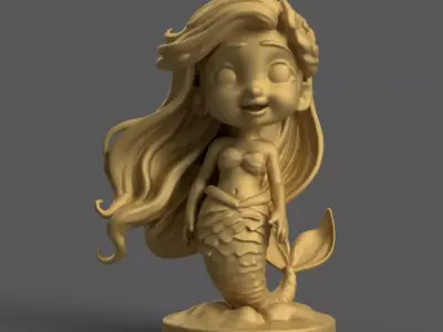 Cute Mermaid 3D Model STL File for Decoration Gifts 3D print model