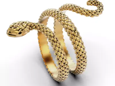 Serpent Coil Ring 3D print model