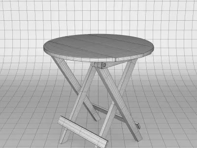 Folding Side Table 3D model