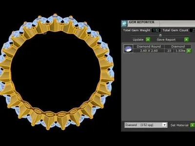 women ring small design R53 3D model