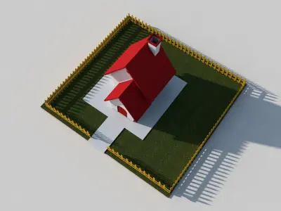 Cartoon House Low-poly 3D model