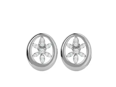 Light Minimalist Diamond Earrings 3D print model