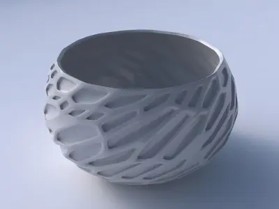 Bowl spheric twisted with organic dents 3D print model