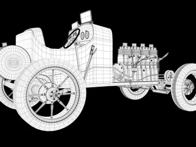 Vintage car model 3D model