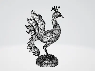Elegant  Glass Peacock Showpiece for Interior Decoration 3D print model