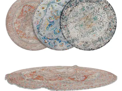Round Rug Set 5 3D model
