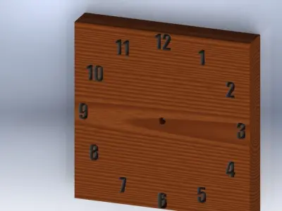 Clock wooden on wall Free 3D model purchase