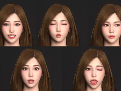 Annie - Lowpoly and Highpoly 3D Bundle Low-poly 3D model