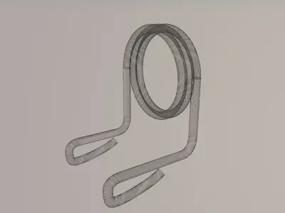 Chrome plated spring bar lock Free low-poly 3D model