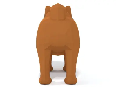 Low Poly Cartoon Chow Chow Dog Low-poly 3D model