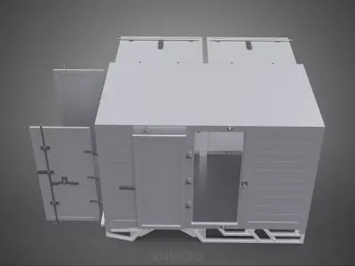 FREIGHT CUBE VAN BOX DROP SIDE TAILGATE REAR DOOR PICKUP TRUCK 3D model