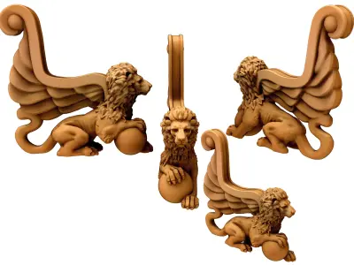 Lion Balustrade 3D model 3D model
