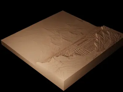 Salt Flats CNC 3d Print High Relief Sand Casting 3D print model