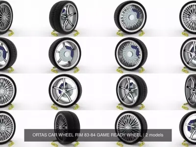 ORTAS CAR WHEEL RIM 83-84 GAME READY WHEEL 3D Model Pack