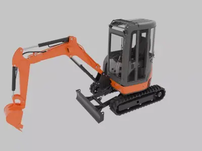 Mini excavator Hitachi Zaxis ZX27U-2  - Extra package version 3D model