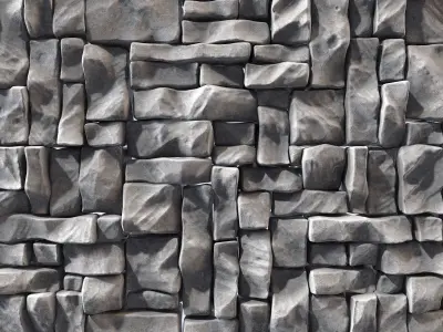 Panel Big Rock block stone n2 3D model