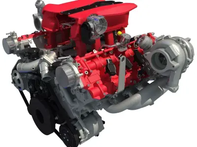 Turbocharged V8 Engine 3D model