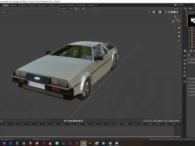 DeLorean DMC-12 1981 Low-poly 3D model