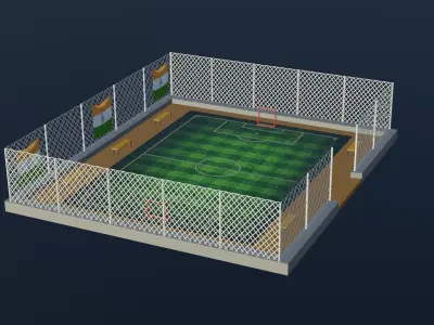 Soccer Stadium - India Low-poly 3D model