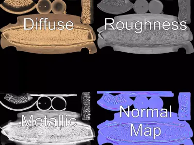 Vintage Brass Handle model pack Low-poly 3D model