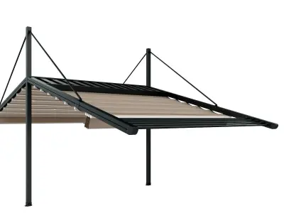 Motorized Pergola 3a weathered black steel 3D model