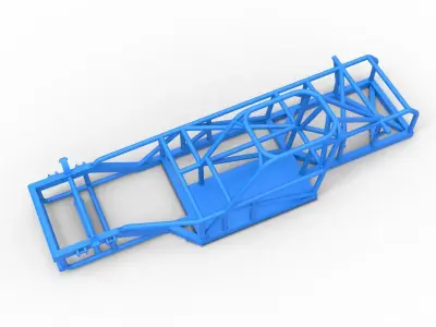 Frame of Small Block Supermodified race car Scale 1 to 25 3D print model