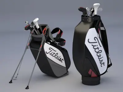 Titleist Golf Bags Tour Staffs 3D model