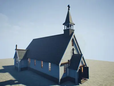 Church 4 Unreal Engine updated Low-poly 3D model