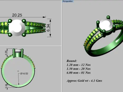light weight gold diamond rings-C111116SKCH2026045-wt-0-5 3D print model