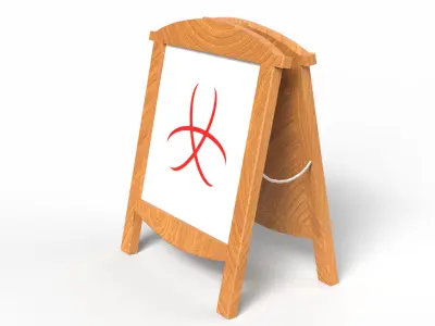 Game-Ready Signboard Low-poly 3D model