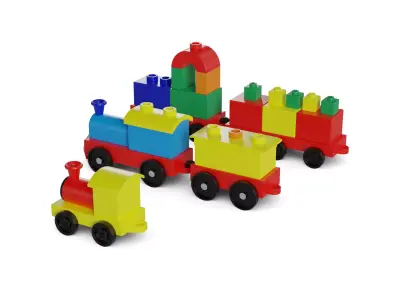 Cars and action games Building Block Train Set 3D model buy