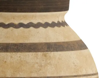 Large Ceramic Vase Lines 3D model