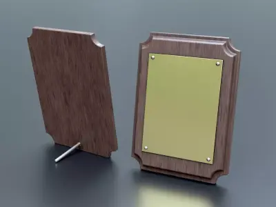 Wooden Plaque Low-poly 3D model