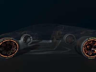 Wheel for supercars with Dunlop and TOYO tire Low-poly 3D model