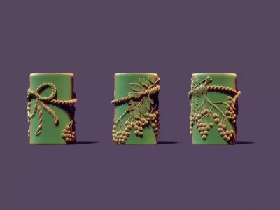 Autumn candle with mountain ash 3D print model