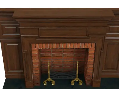 Classic fireplace 03 3D model