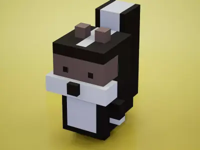 Voxel - Skunk Low-poly 3D model