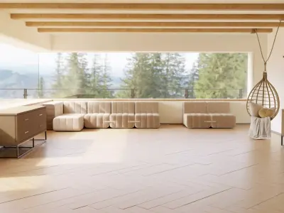 Luxury Loft Blender Cycles house living room 3D model