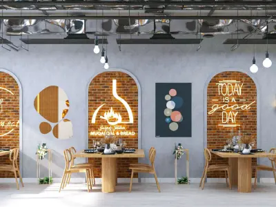 Bohemian restaurant design  3D model