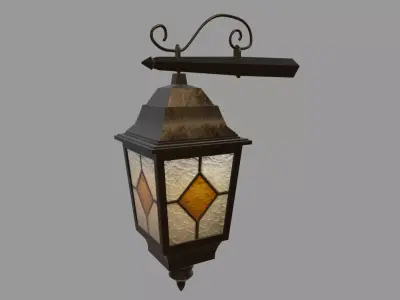 Old Lamp 02 Low-poly 3D model