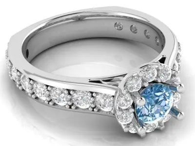Luxury Engagement Halo Ring  3D print model